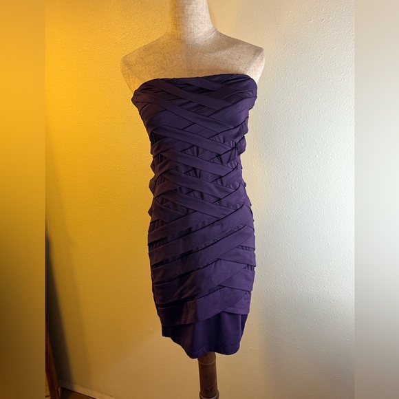 Nikibiki Strapless Dress in Deep Purple - Picture 1 of 4